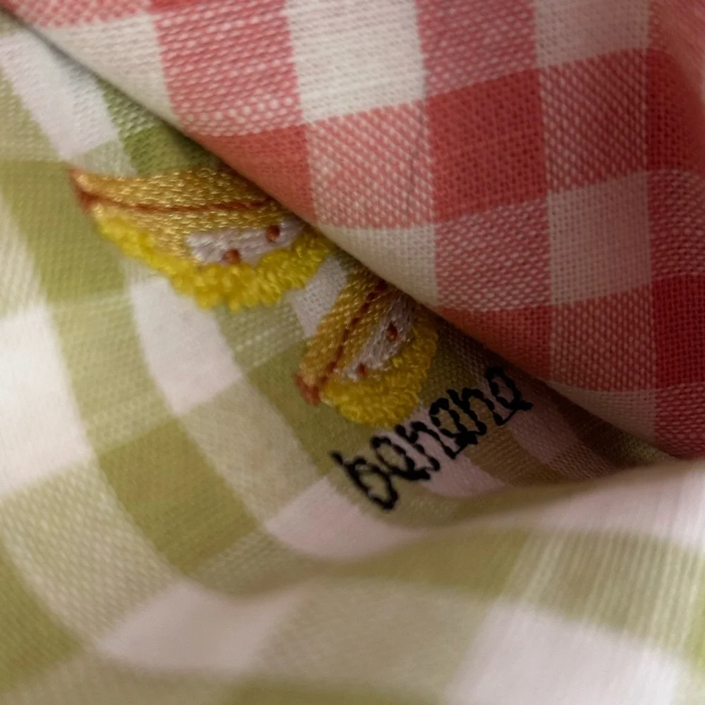 Anthropologie Embroidered Cotton Napkins Strawberry, Pear, Banana Watermelon - Picture 2 of 7